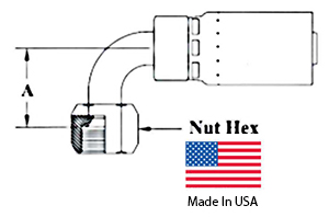 E Series Female SAE 45 Degree Seat 90 Degree Angle Swivel Hose End