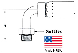 E Series Male Inverted Flare 90 Degree Angle Swivel Hose End