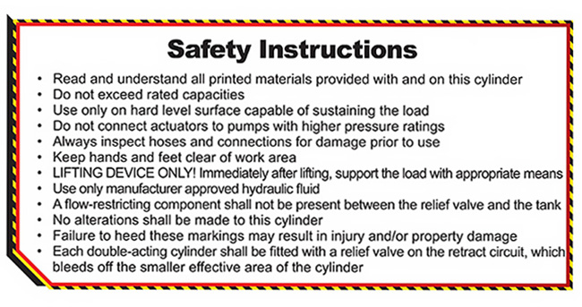 Safety Instructions - Cylinders