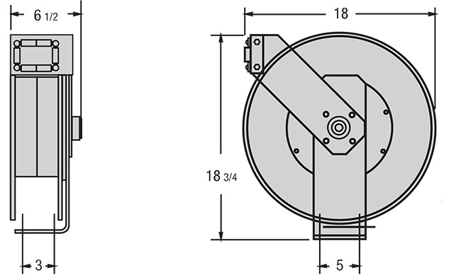 Hosetract COA-250 1/4 x 50 Oxy-Acetylene Hose Reel - MADE IN USA