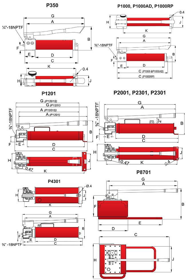 2-Speed-Single-Acting-Dimensions